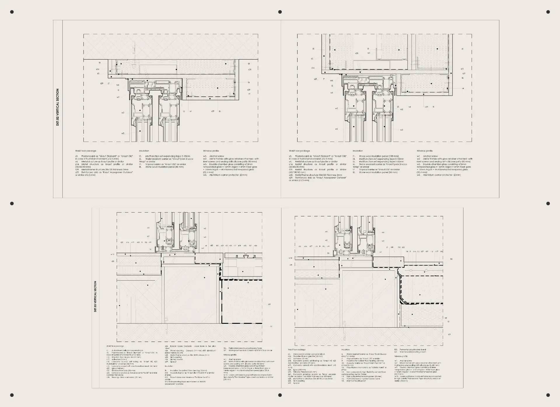 Dettagli architettonici esecutivi — tavola tecnica architectural details realizzata da Layering