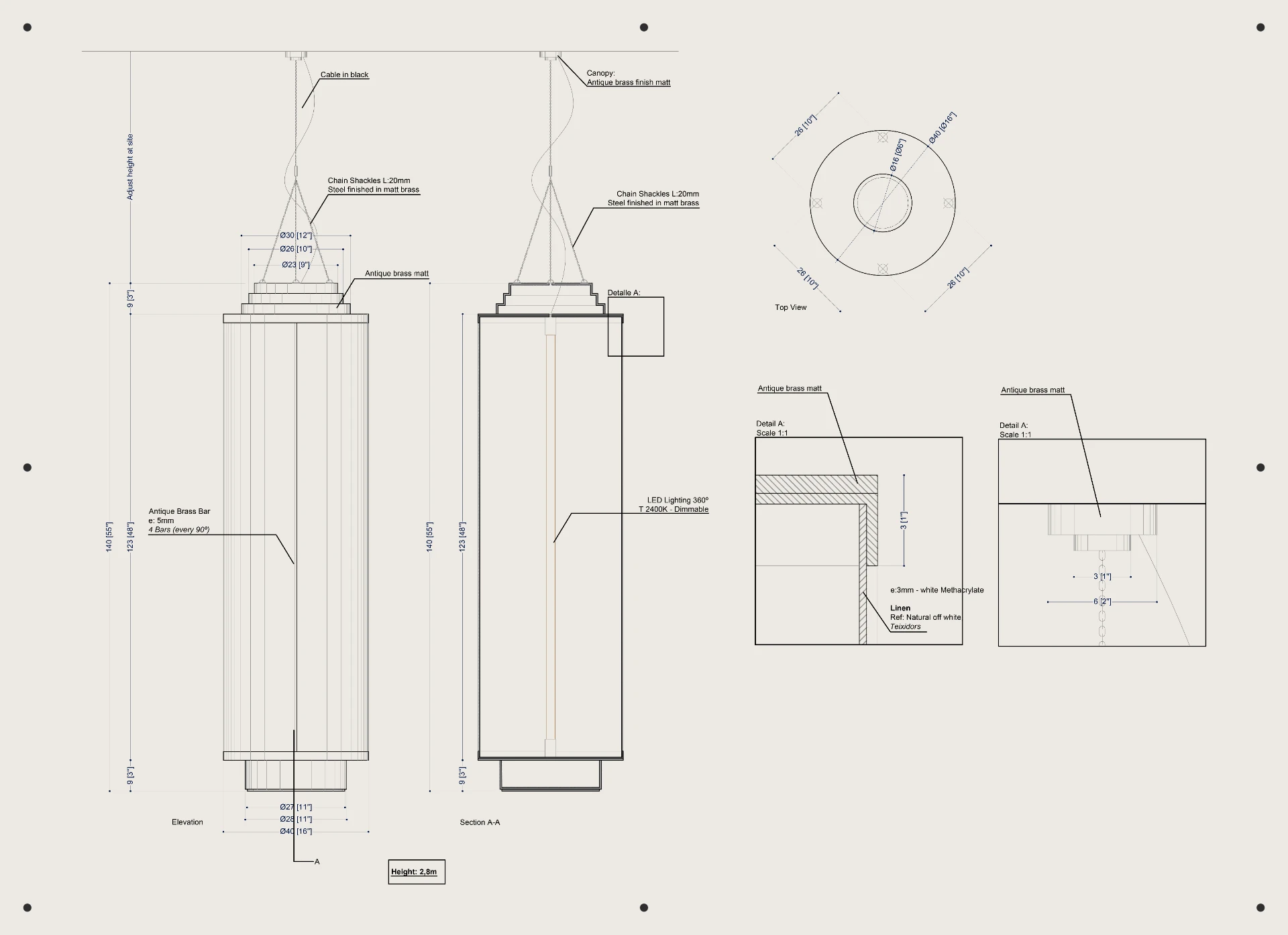 Shop drawings per arredo su misura — tavola tecnica millwork and ff&e drawings (3) realizzata da Layering