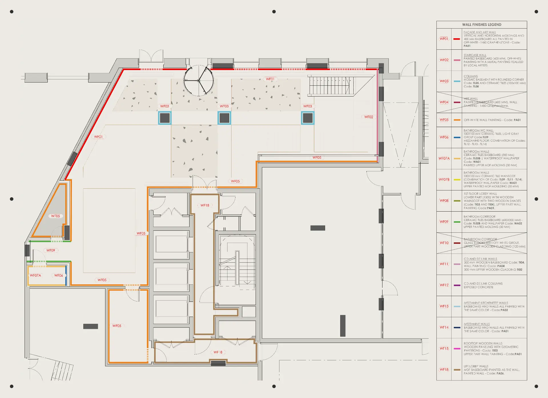 Piante tecniche, RCP e impianti — tavola tecnica interior design drafting (3) realizzata da Layering