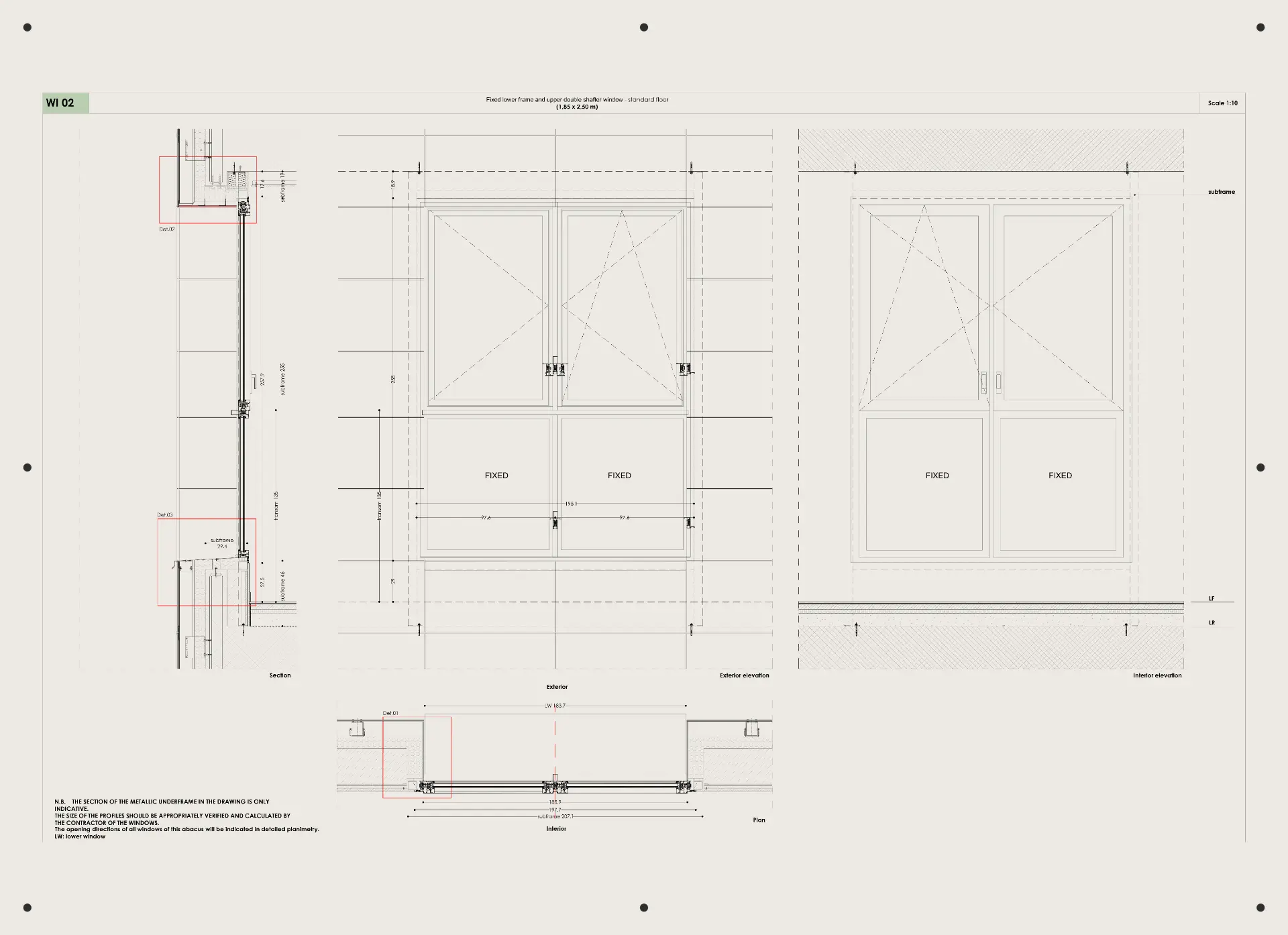 Dettagli architettonici esecutivi — tavola tecnica architectural details (4) realizzata da Layering