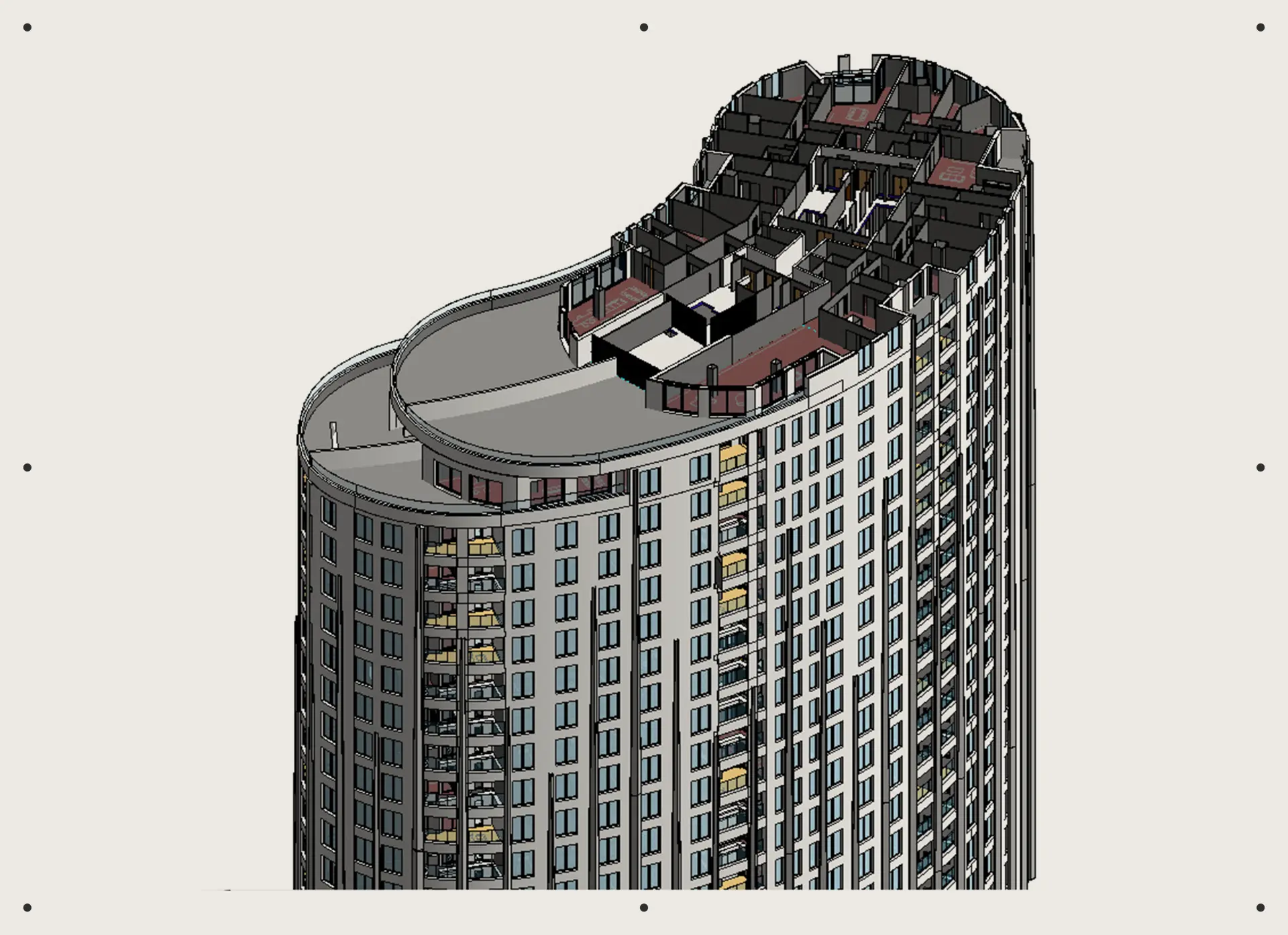 Modellazione Revit e Rhinoceros — tavola tecnica 3d modelling (4) realizzata da Layering