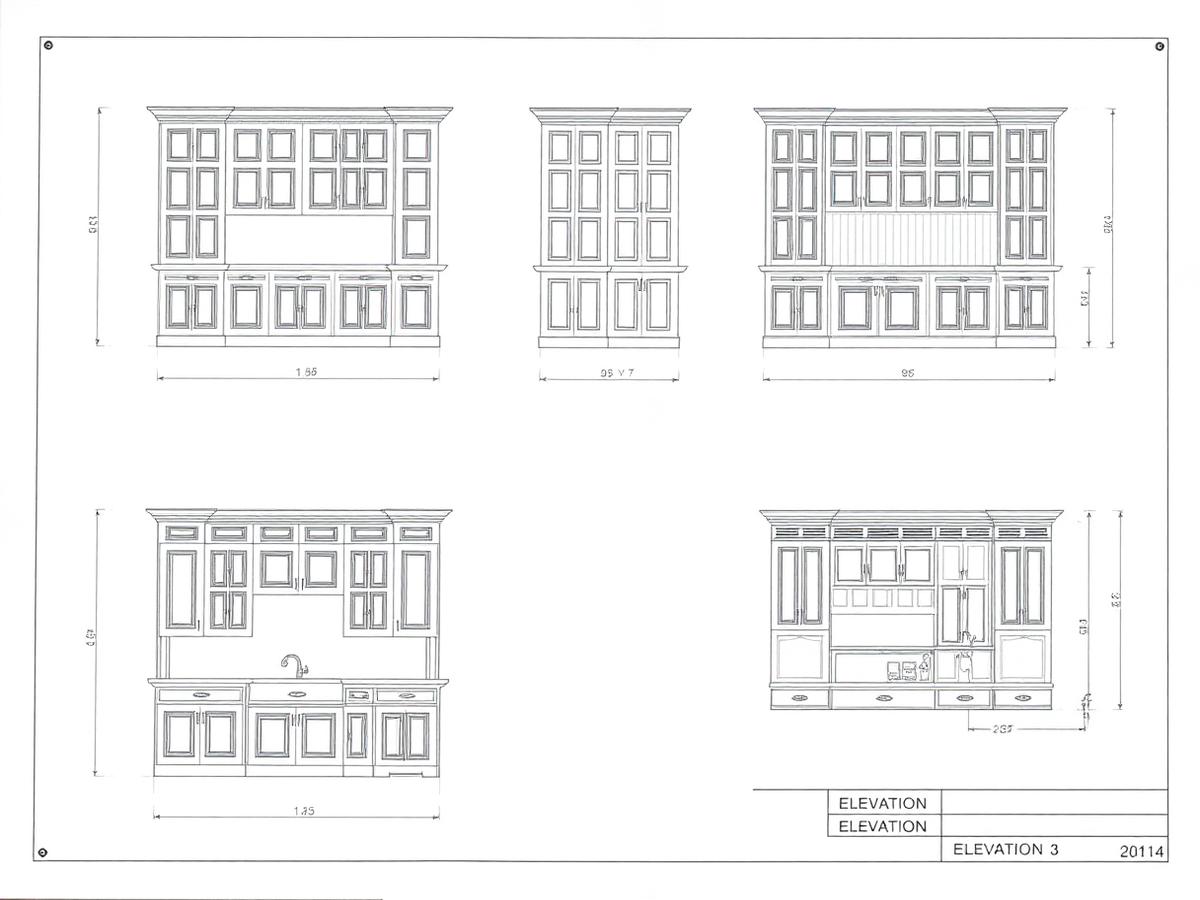Shop drawings for bespoke furniture